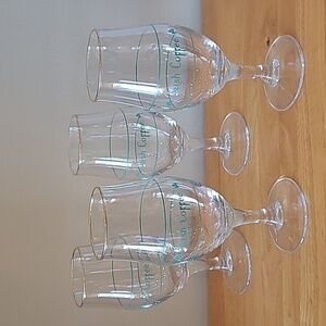 VINTAGE Set of 4 Mid Century Modern 1970s Tall Stemmed Irish Coffee Glasses